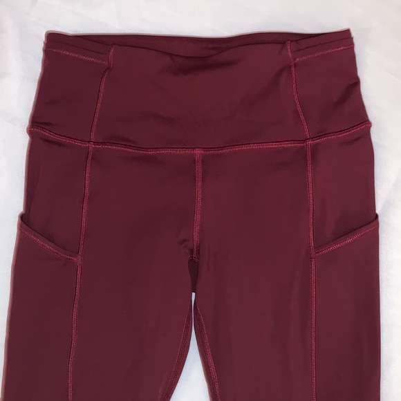 LULULEMON FAST AND FREE 7/8 TIGHTS 25” - SIZE 4 - GARNET - Picture 7 of 7